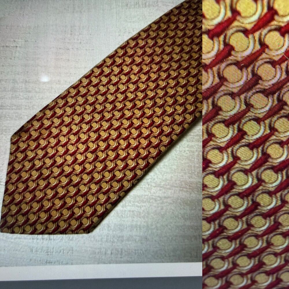 Brooks Brothers Silk Tie Gold Red Classic Made in USA Work Preppy Professional